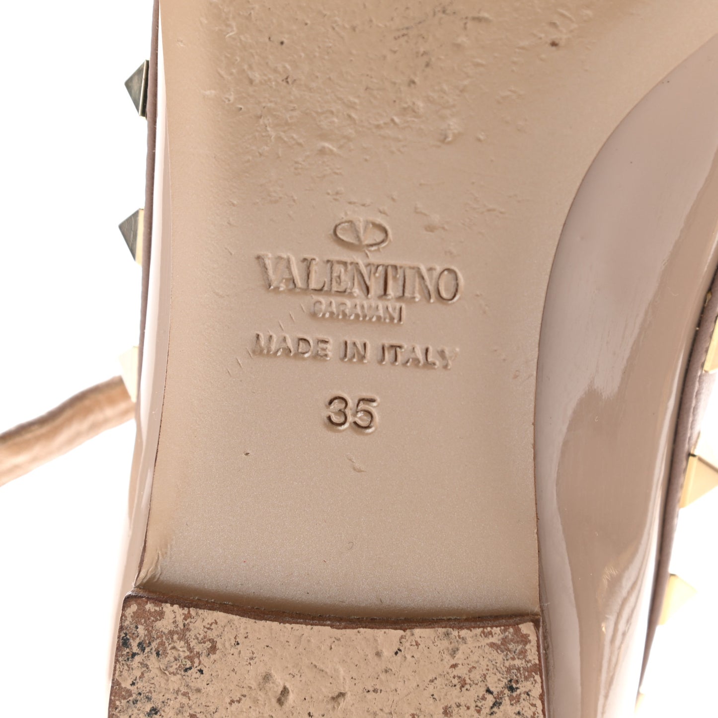 Patent Rockstud Cage Ballerina Flats 35 Poudre
