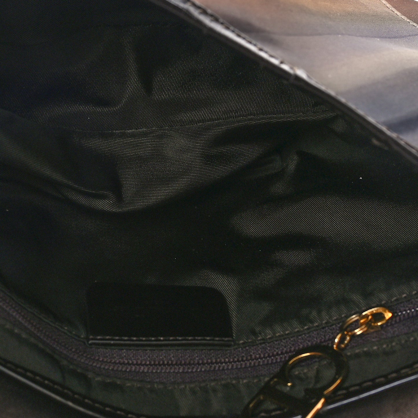 Satin Saddle Bag Brown Multicolor