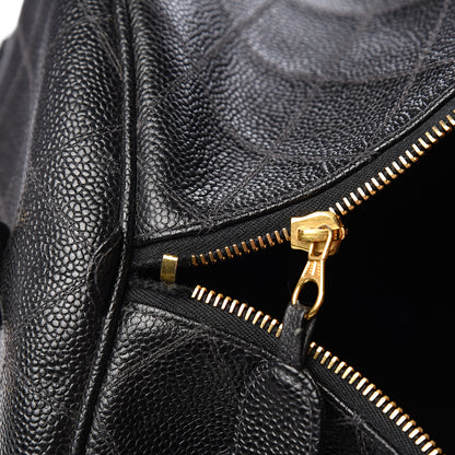 Chanel Calfskin Stitched Duffel Bag Black 10 of 10