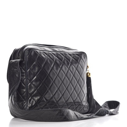 Chanel Lambskin Quilted Tassel Flap Camera Case Black 3 of 13