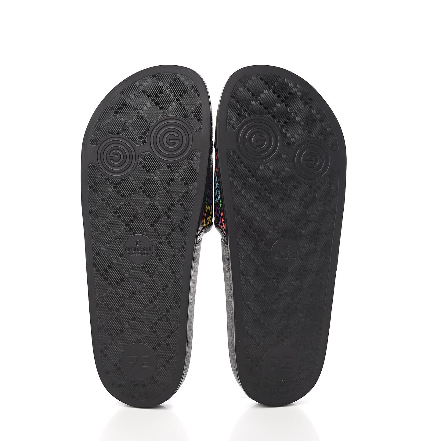 GG Supreme Monogram Psychedelic Mens Slide Sandals 12 Black Multicolor