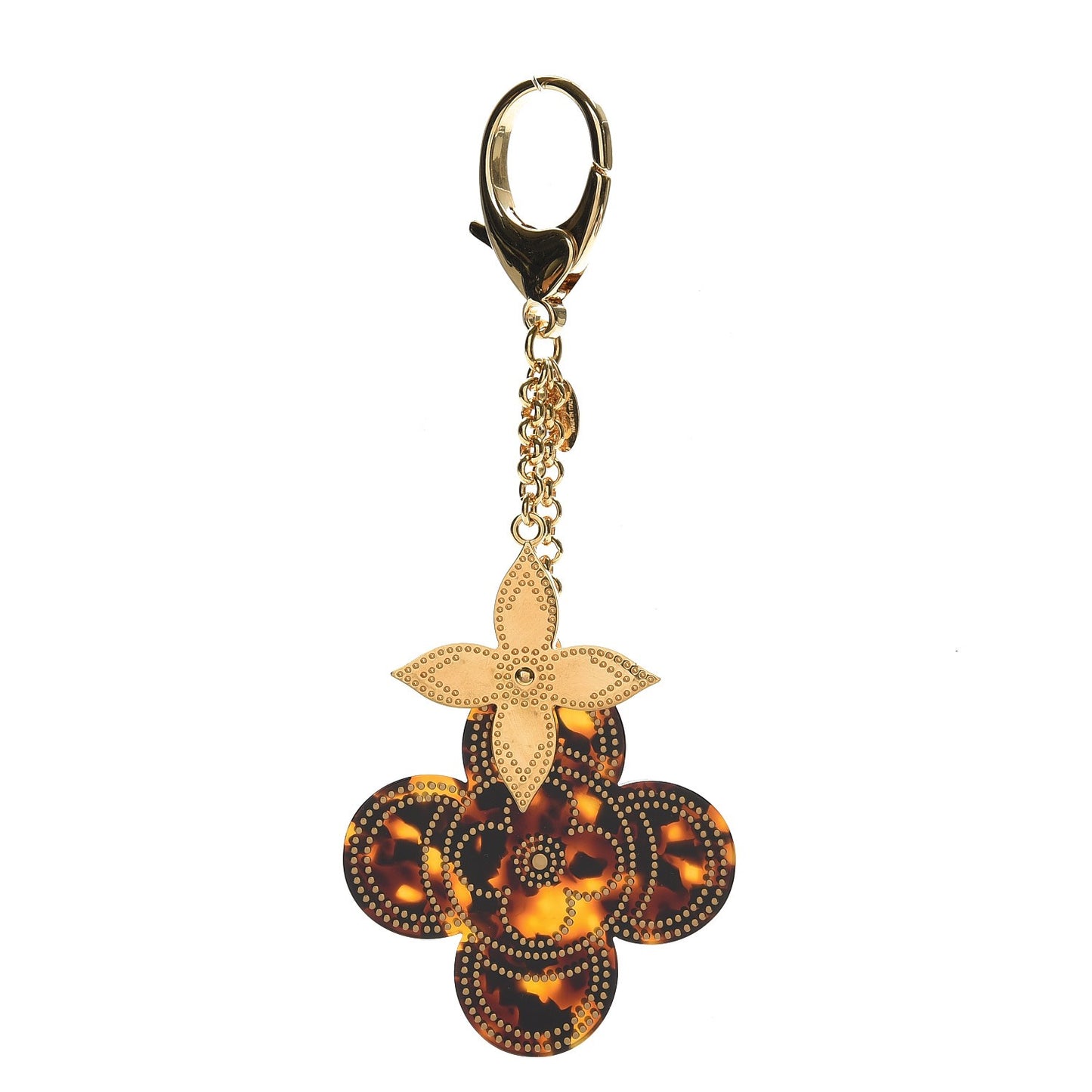 Stipply Flower Bag Charm Tortoise