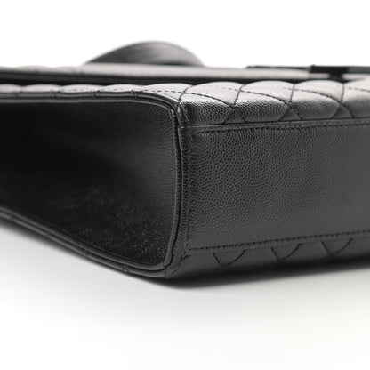 Saint Laurent Grain De Poudre Textured Mixed Matelasse Large Triquilt Monogram Monochrome Satchel Black 9 of 13