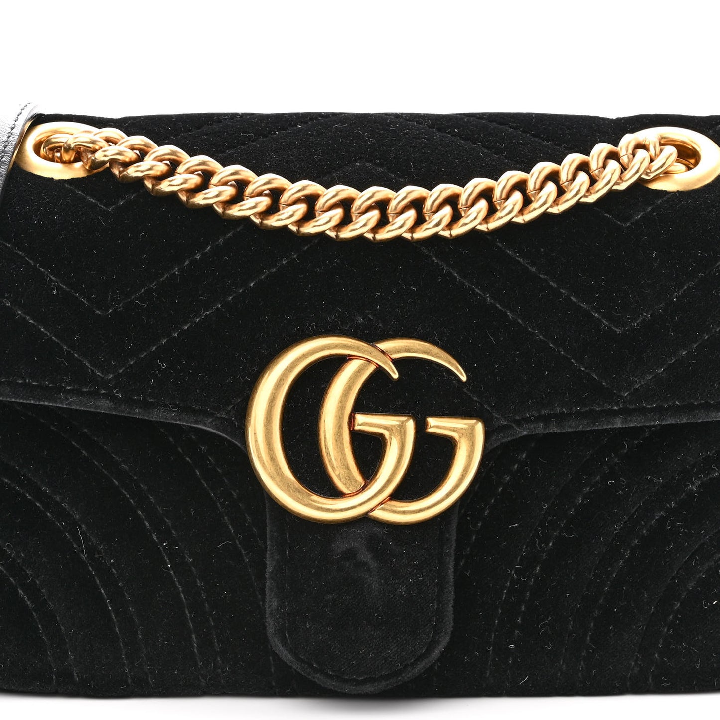 Velvet Matelasse Mini GG Marmont Black