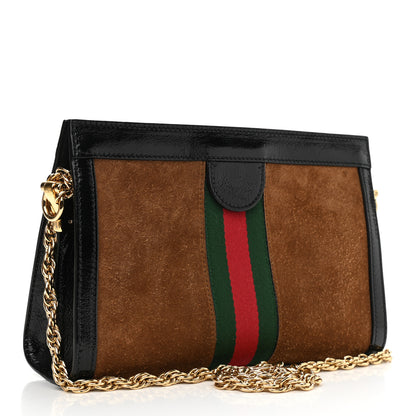 Gucci Suede Patent Web Small Ophidia Chain Shoulder Bag Nocciola Black 3 of 12
