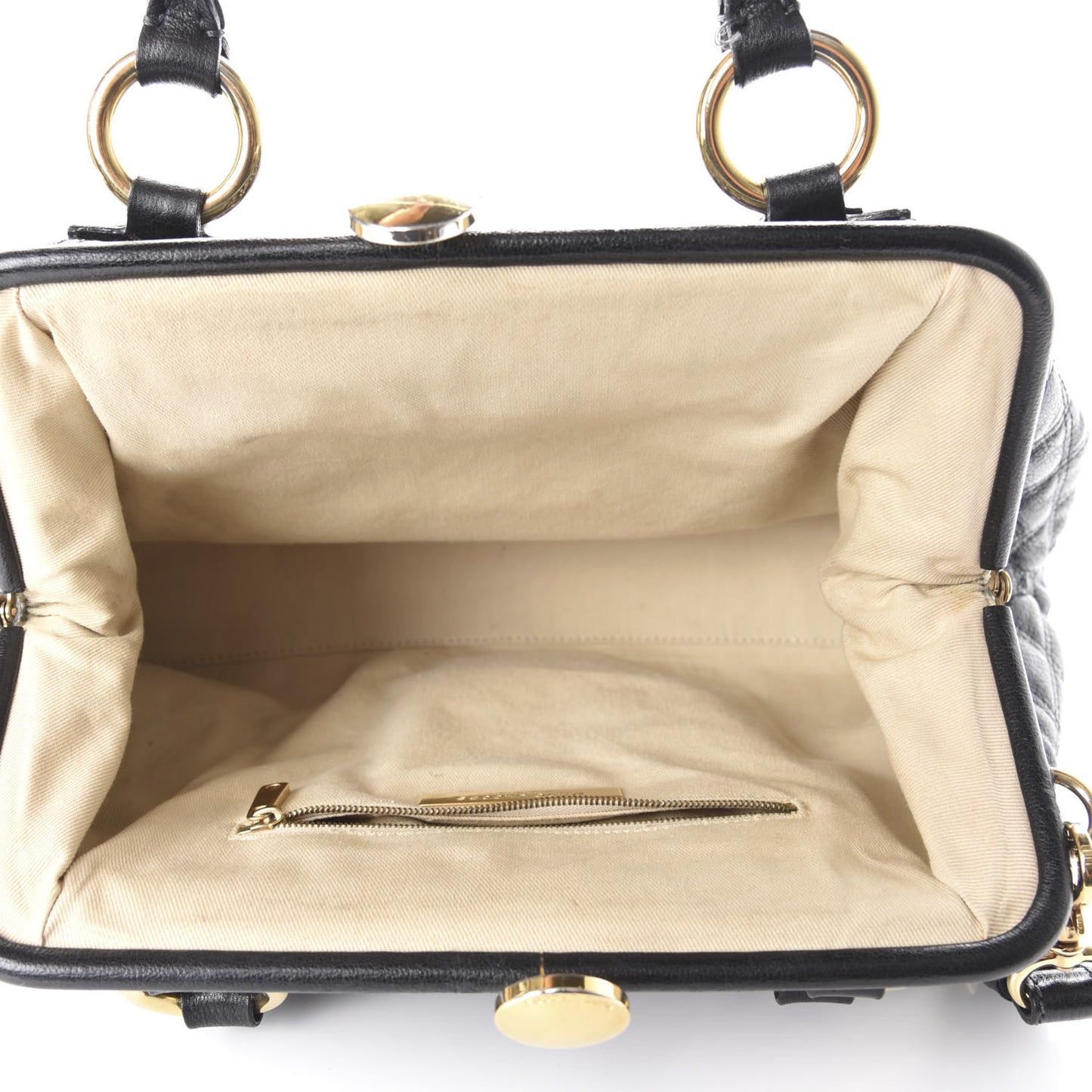 Calfskin Quilted Stam Black