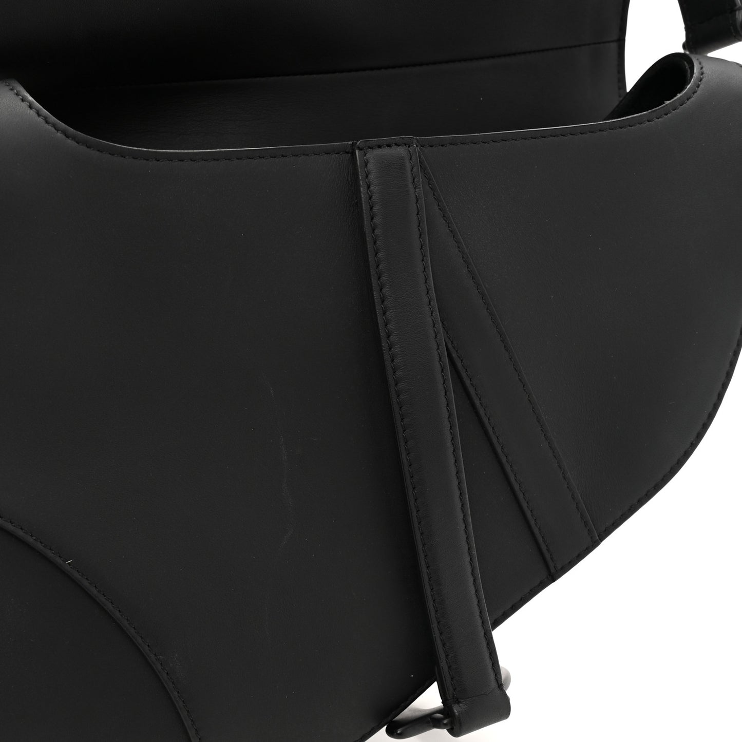 Ultra Matte Calfskin Saddle Bag Black