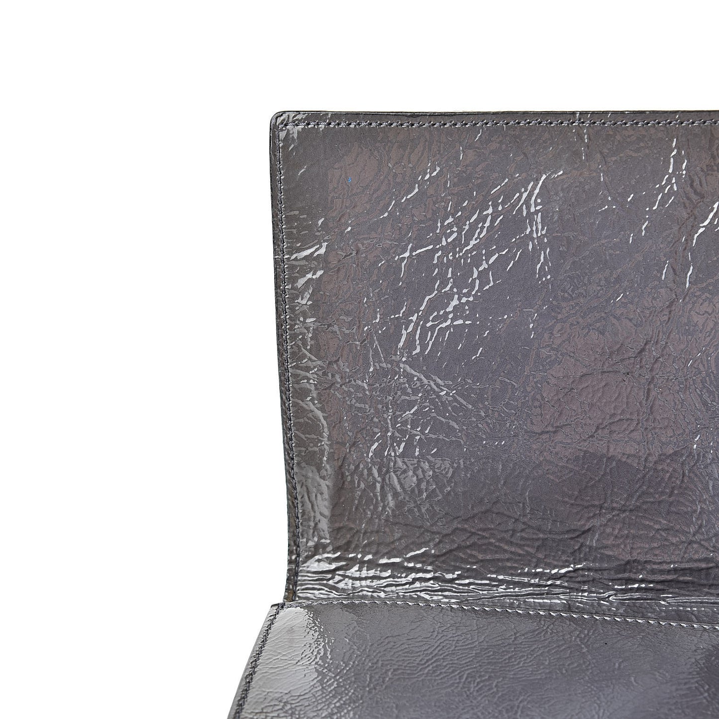 Textured Patent Monogram Large Belle De Jour Clutch Grey