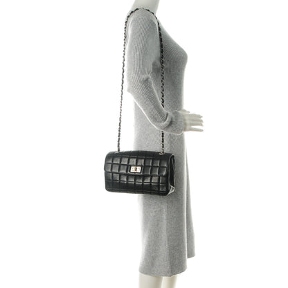 Chanel Lambskin Quilted Chocolate Bar Mademoiselle Accordion Flap Black 2 of 8