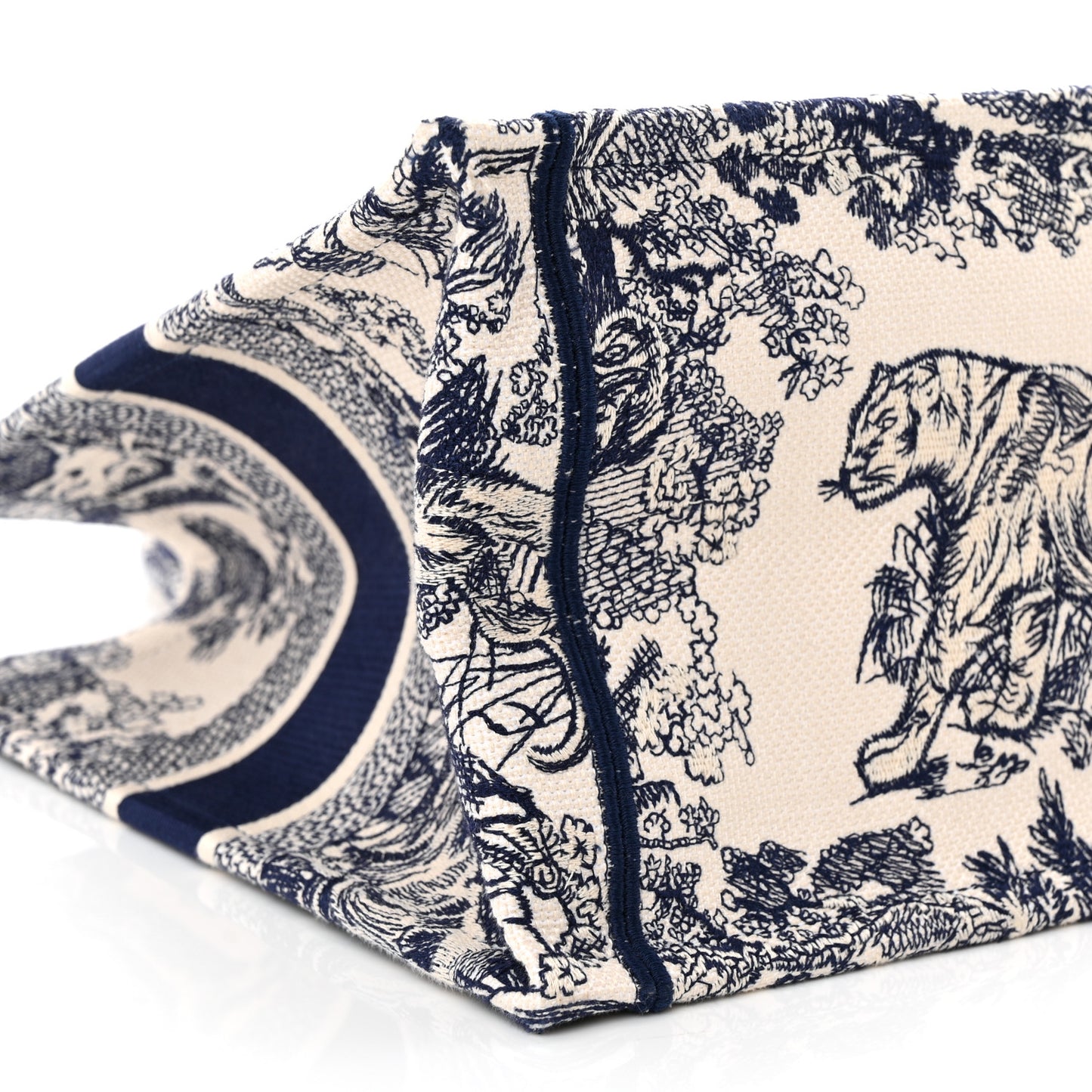Canvas Embroidered Medium Dioriviera Toile De Jouy Book Tote Blue