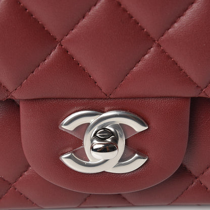 Chanel Lambskin Quilted Mini Square Flap Burgundy 10 of 11