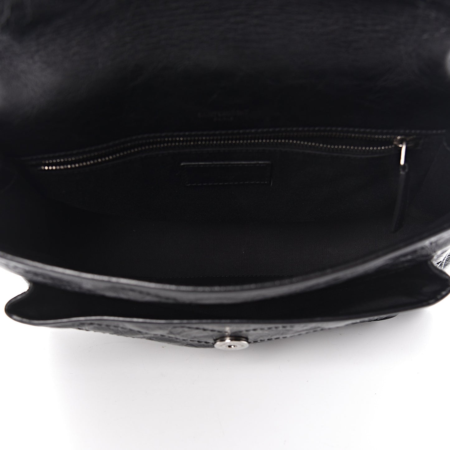 Crinkled Calfskin Matelasse Monogram Medium Niki Chain Satchel Black