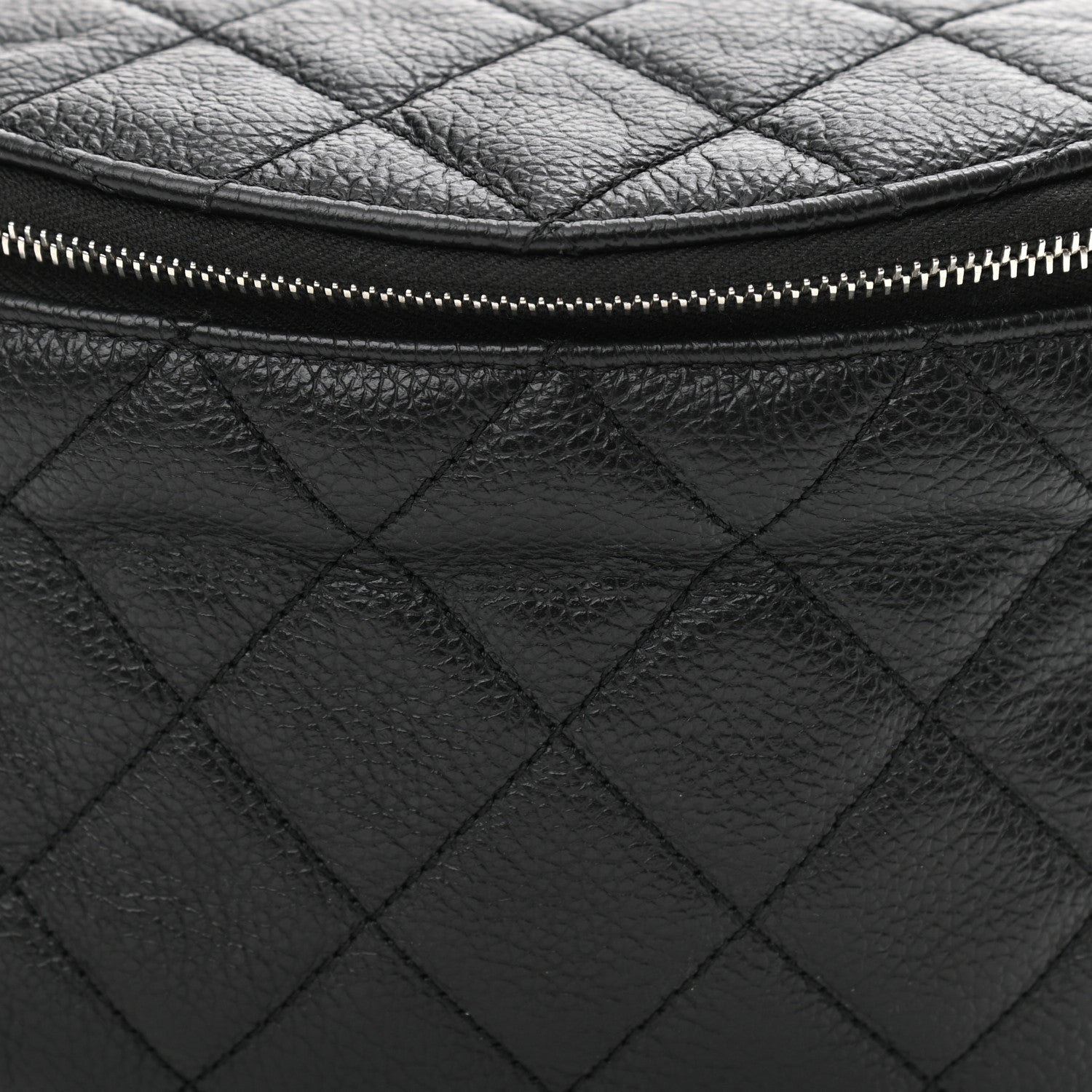 Chanel Grained Calfskin Quilted Waist Belt Bag Black 8 of 10