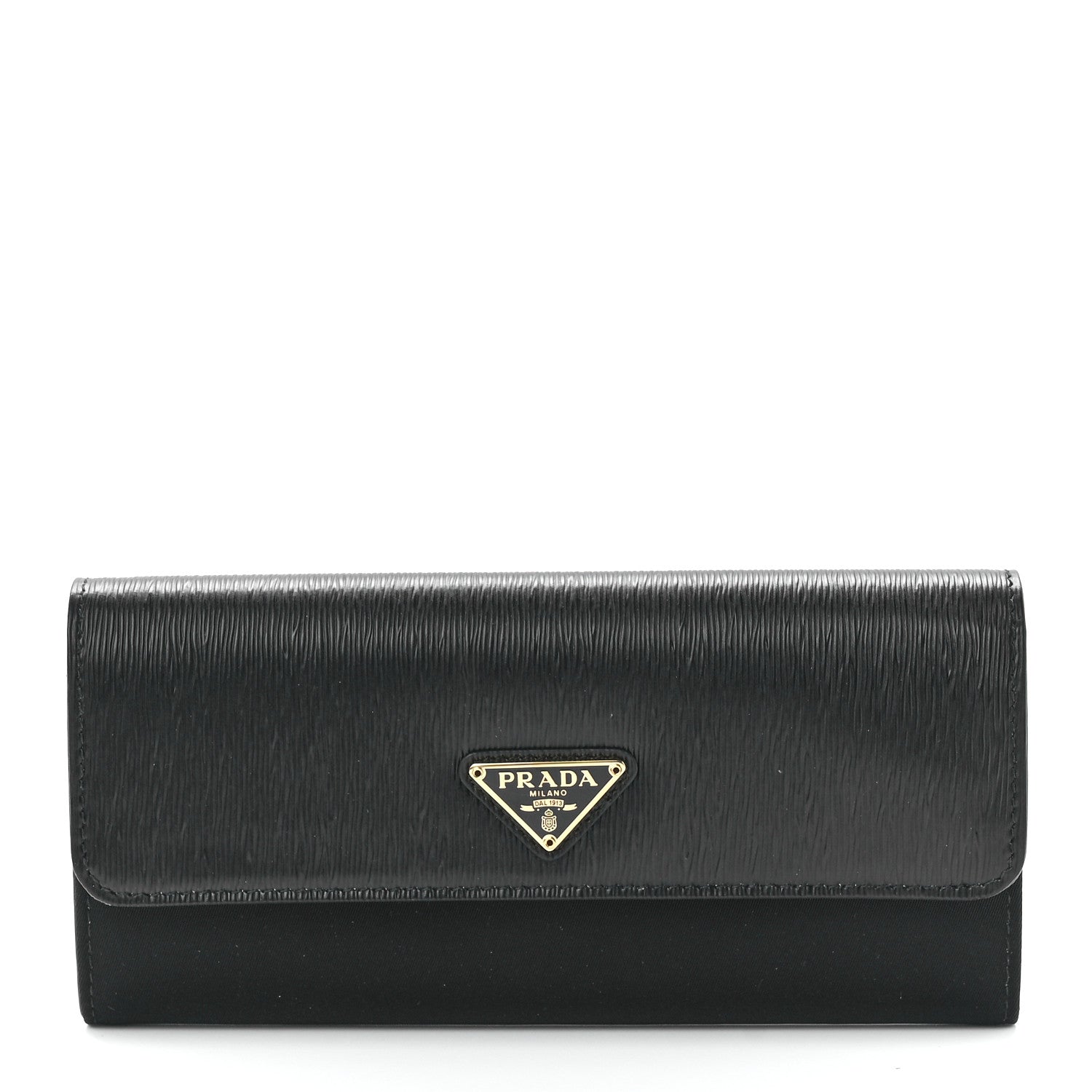 Prada Vitello Move Triangle Logo Continental Flap Travel Wallet Black 3 of 13