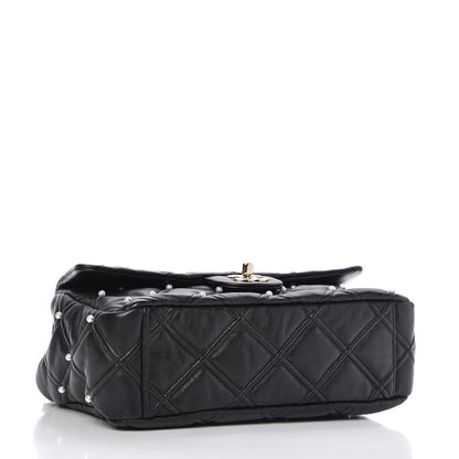 Chanel Lambskin Quilted Pearl Studded Flap Black 5 of 11