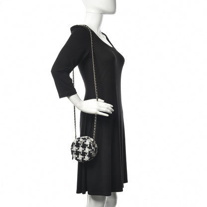 Chanel Tweed Round Clutch With Chain Black White 2 of 11