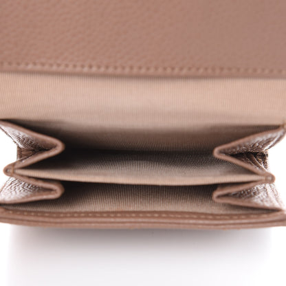 Chanel Caviar Quilted Compact Flap Wallet Dark Beige 6 of 14
