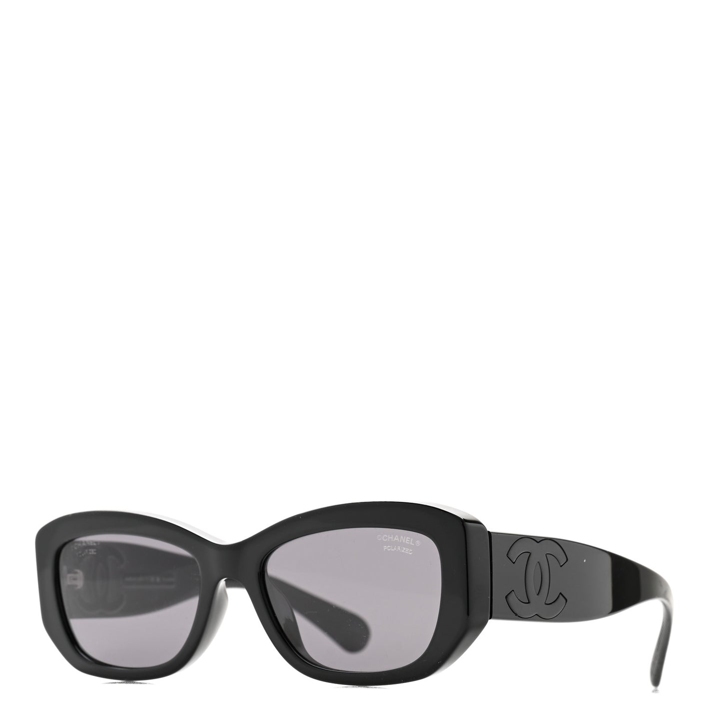 Acetate Polarized Rectangle Sunglasses 5493-A Black