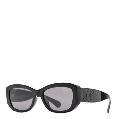 Chanel Acetate Polarized Rectangle Sunglasses 5493-A Black 1 of 7