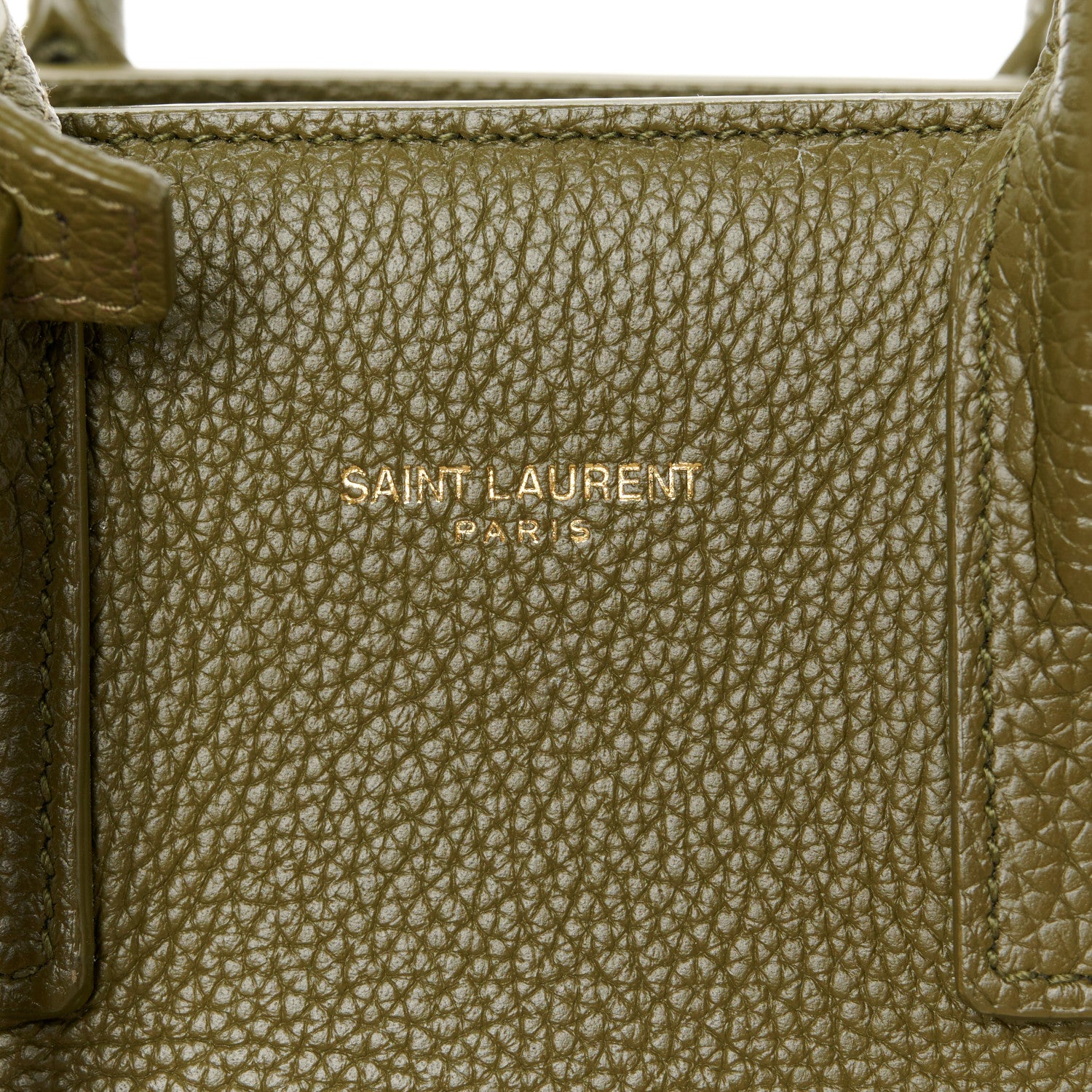 Saint Laurent Grained Calfskin Nano Supple Sac De Jour Green 8 of 11