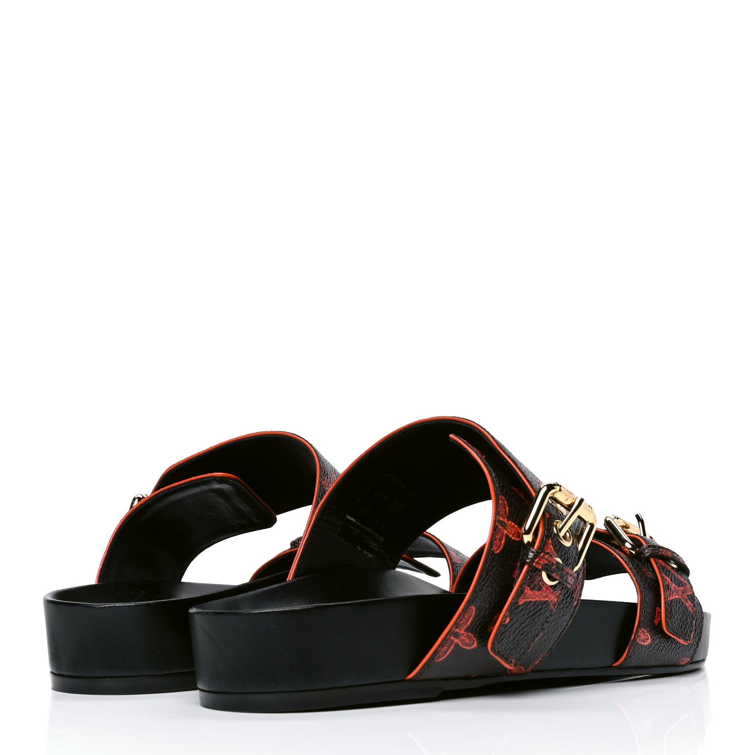 Louis Vuitton Catogram Bom Dia Flat Mule 38 Black Marron 3 of 4