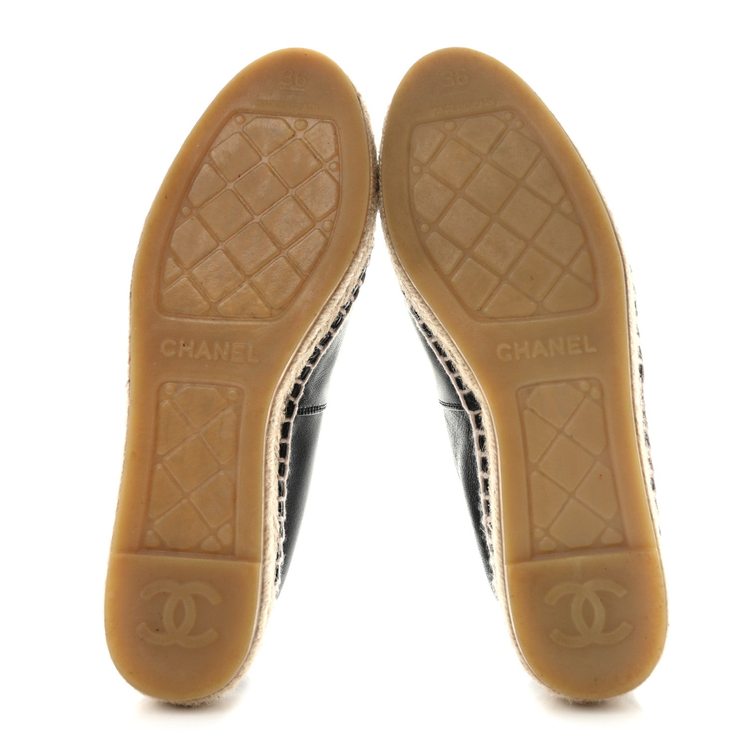 Chanel Lambskin CC Espadrilles 36 Black 5 of 11