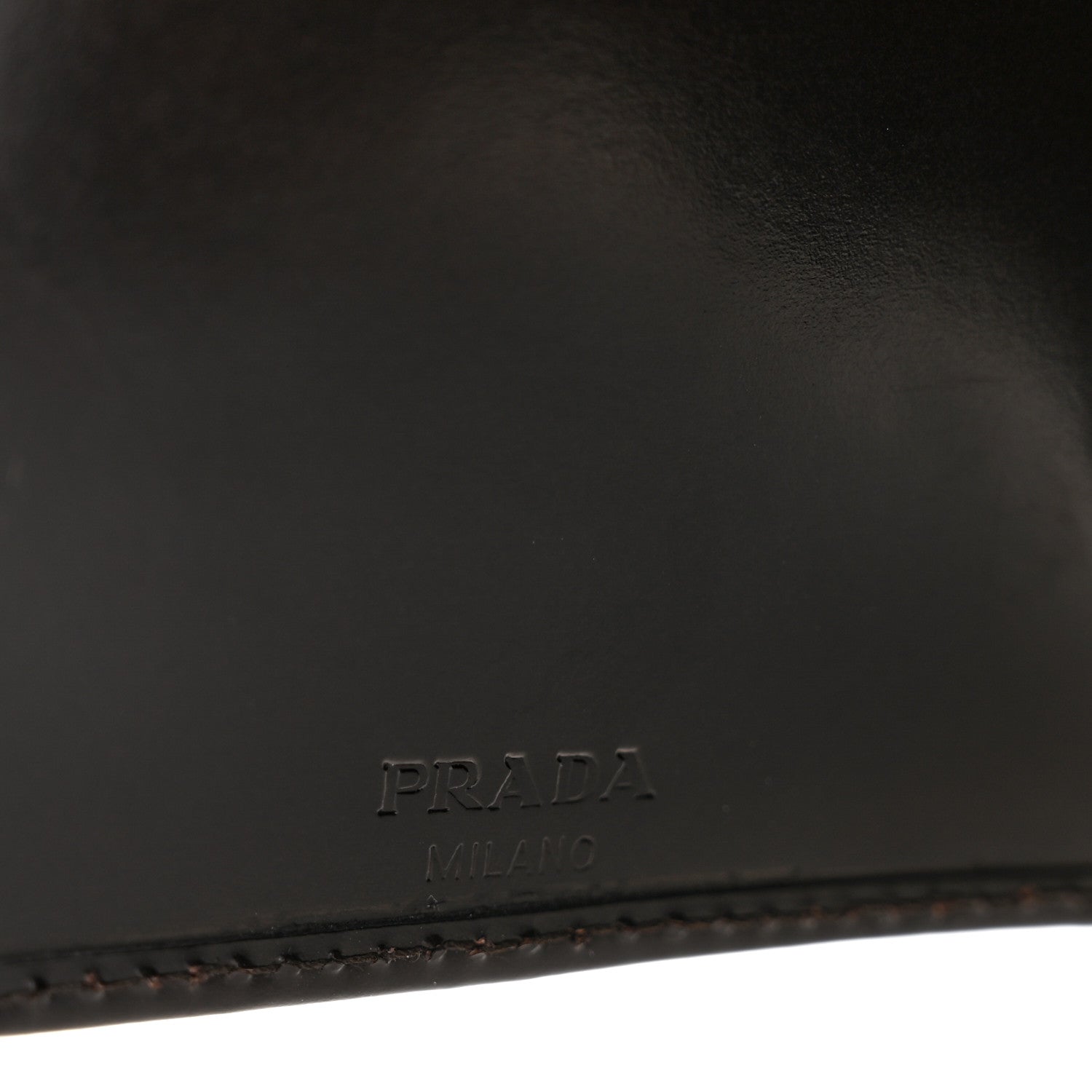 Prada Spazzolato Tri-Fold Compact Wallet Ebano 6 of 15