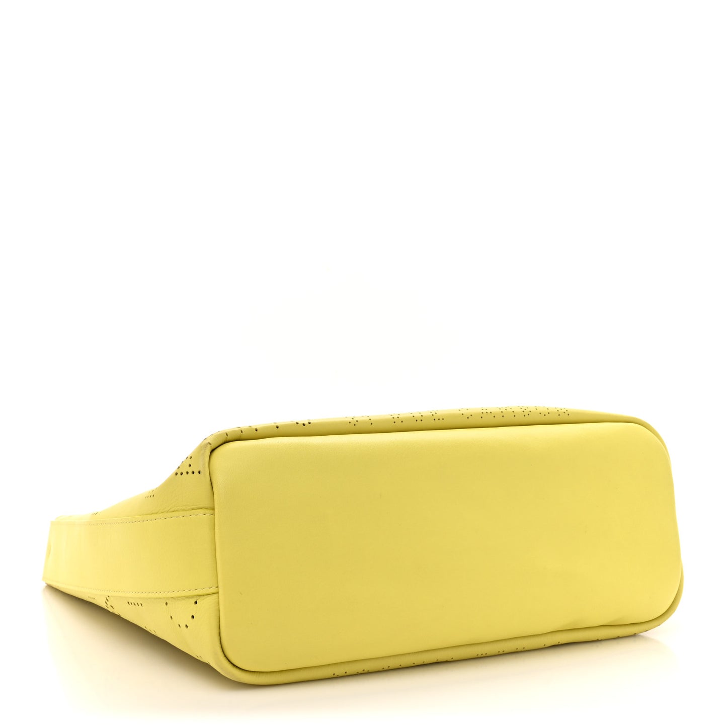 Calfskin Small Logo Eyelets Shopping Tote Yellow