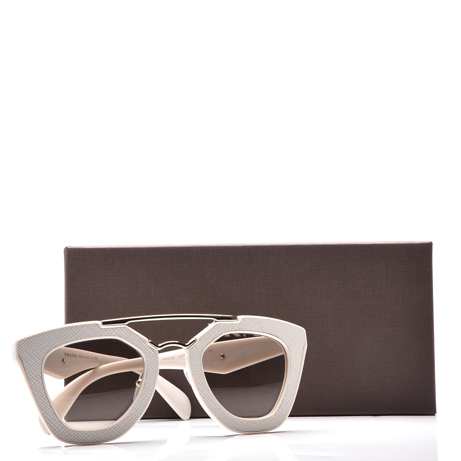 Prada Saffiano Cinema Sunglasses SPR14S White 7 of 7