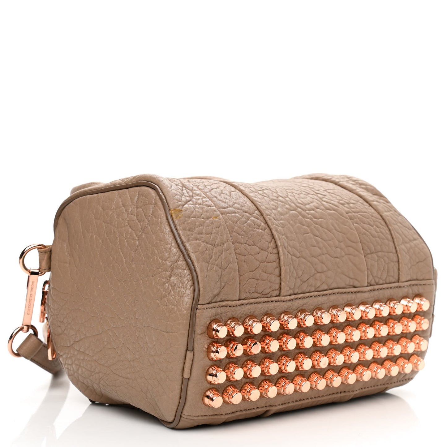 Pebbled Lambskin Mini Rockie Latte Rose Gold Hardware