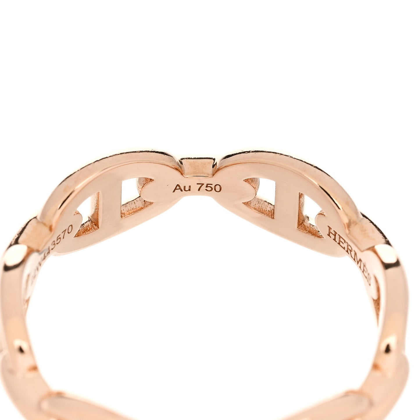 18K Rose Gold PM Chaine d'Ancre Enchainee Ring 55 7.25