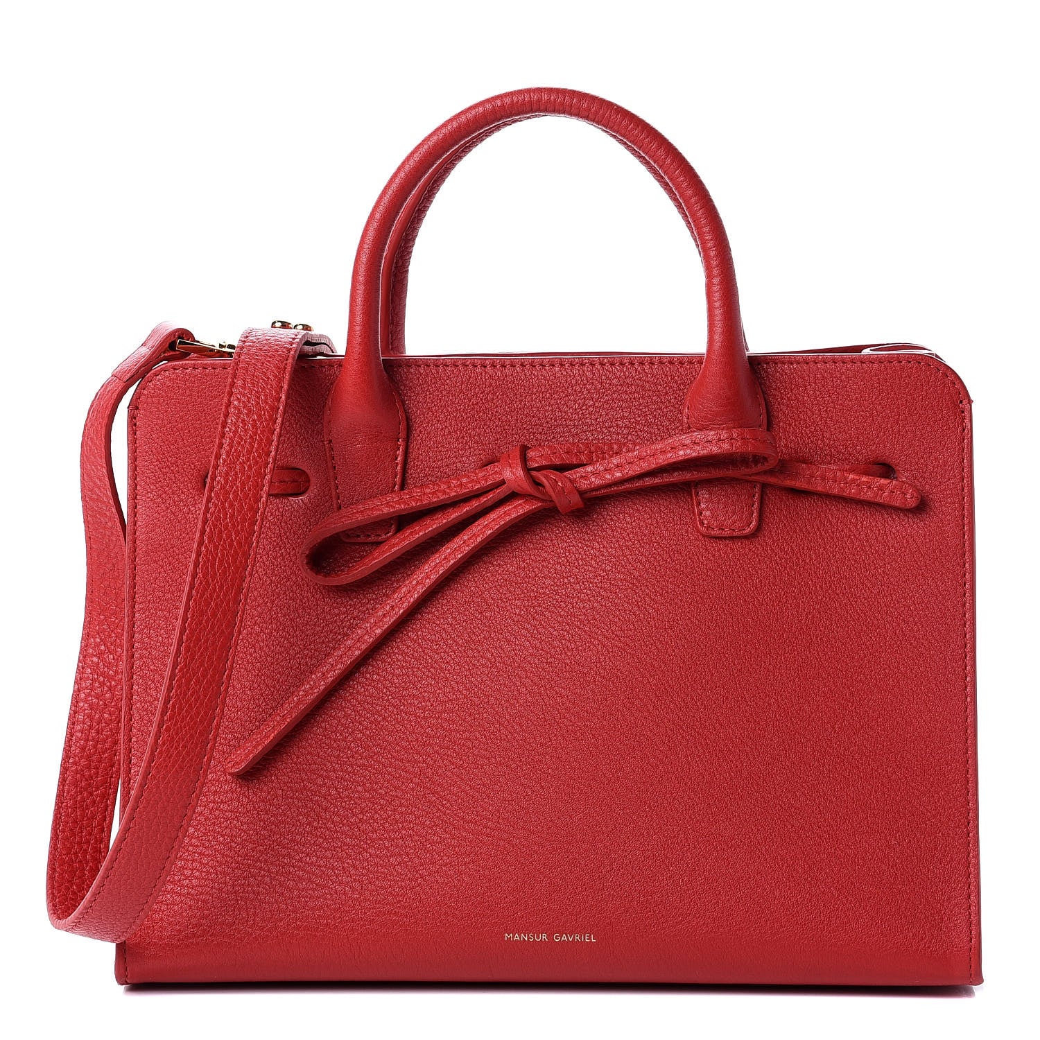 Mansur Gavriel Calfskin Mini Sun Bag Red 1 of 11
