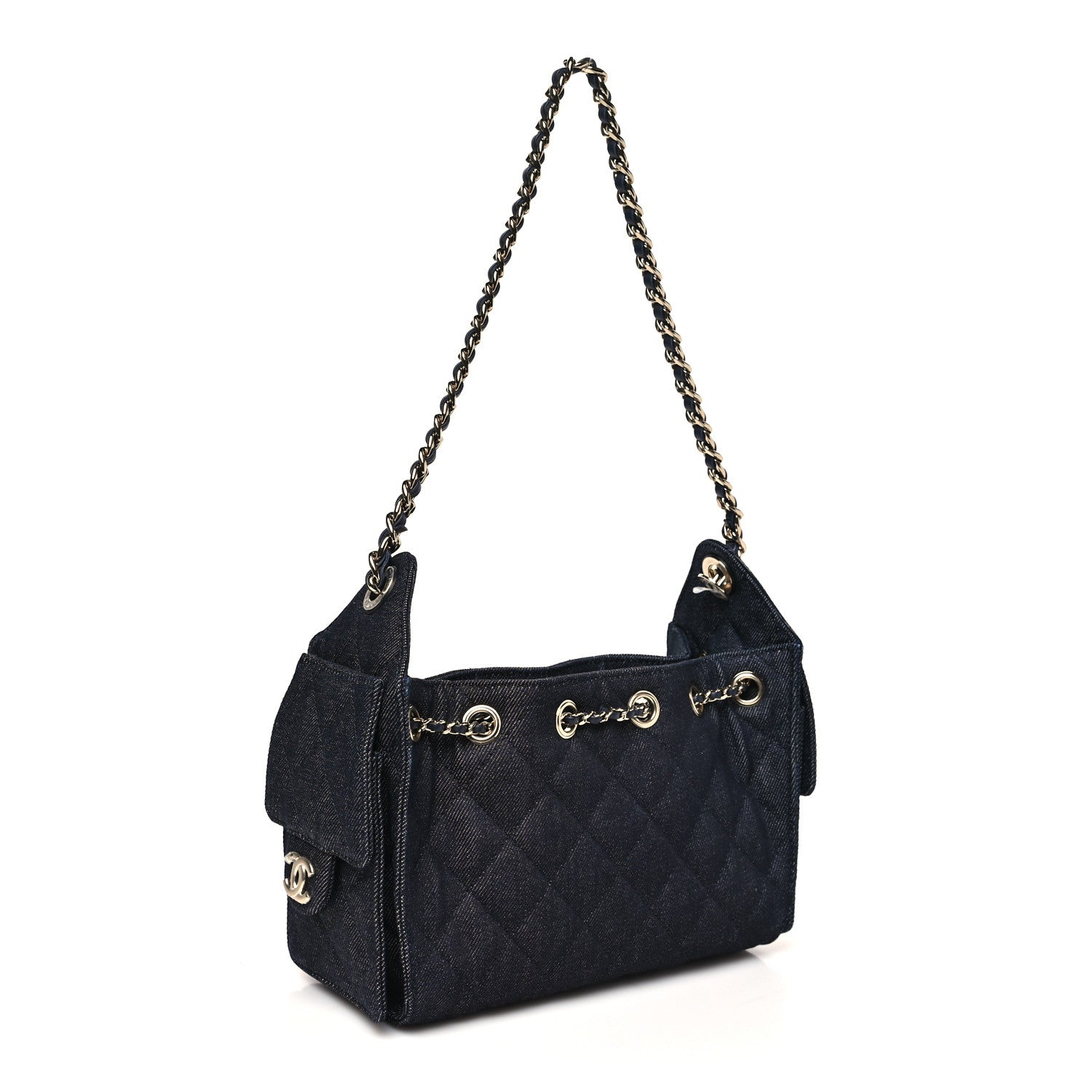Chanel Denim Quilted Mini Chanel 25 Handbag Dark Blue 3 of 10