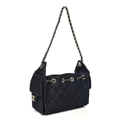 Chanel Denim Quilted Mini Chanel 25 Handbag Dark Blue 3 of 10