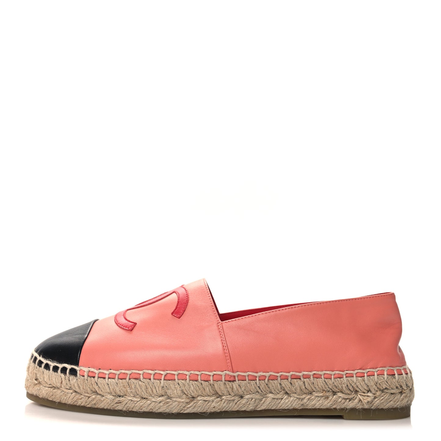 Lambskin CC Espadrilles 42 Fuchsia Pink Black