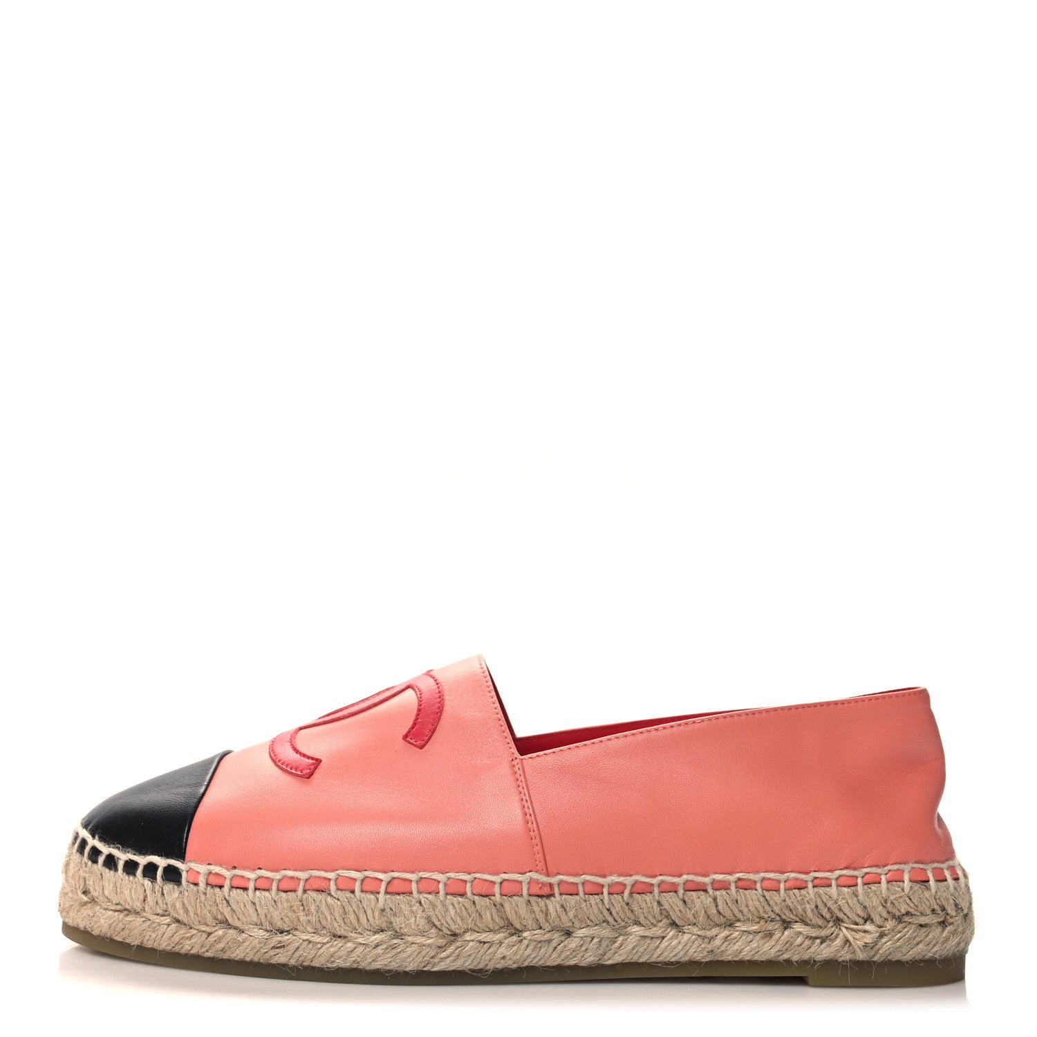Chanel Lambskin CC Espadrilles 42 Fuchsia Pink Black 1 of 9