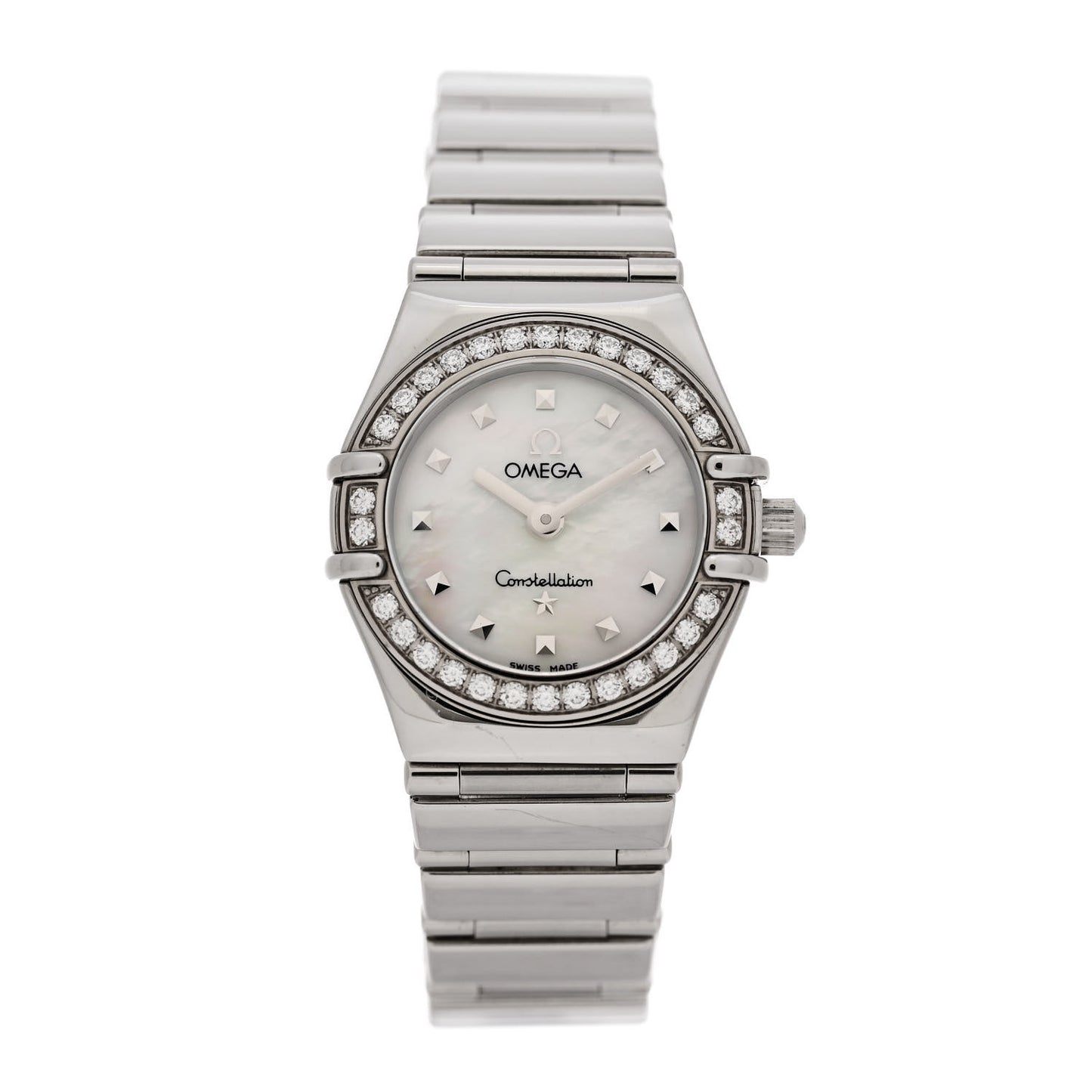 Stainless Steel Diamond Bezel Mother of Pearl 22mm Constellation My Choice Quartz Watch 1465.71.00