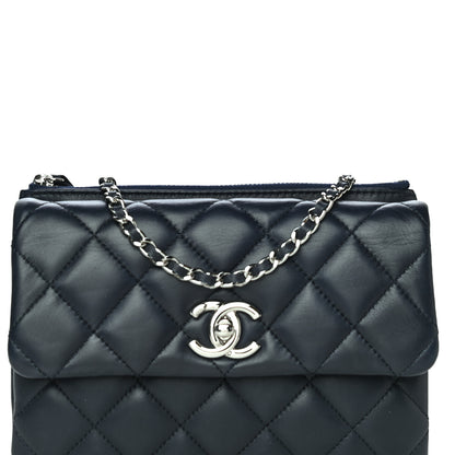 Chanel Lambskin Quilted Daily Zippy Crossbody Navy 8 of 17