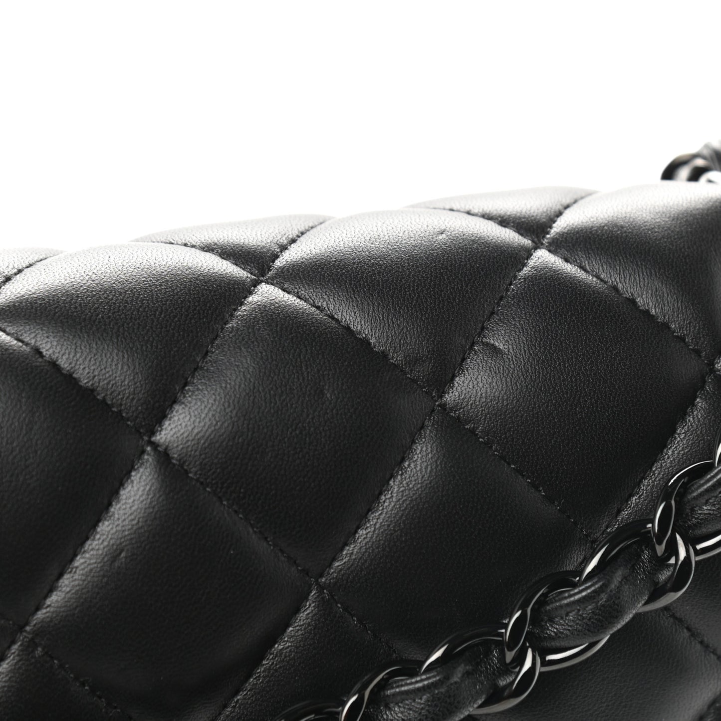 Lambskin Quilted Jumbo Double Flap So Black