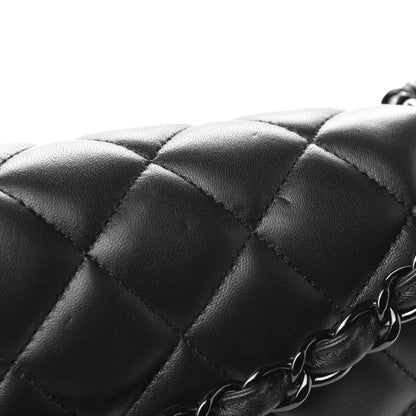 Chanel Lambskin Quilted Jumbo Double Flap So Black 11 of 11