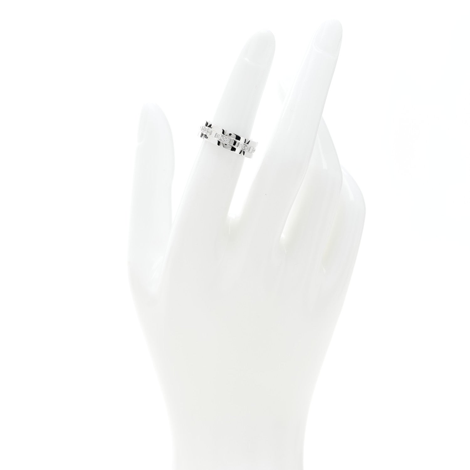 Cartier 18K White Gold Diamond Tank Francaise Band Ring 49 4.75 2 of 4
