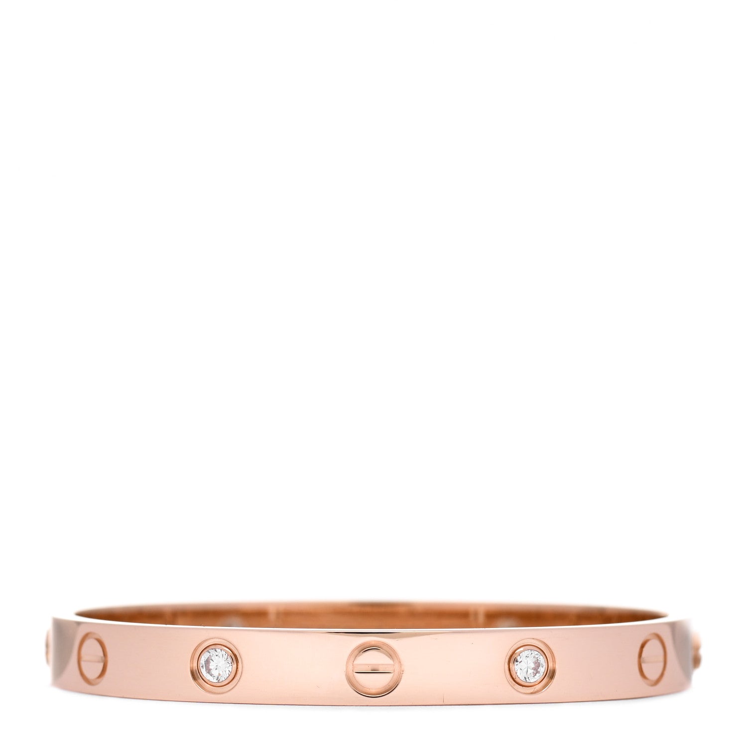 Cartier 18K Pink Gold 4 Diamond LOVE Bracelet 15 1 of 6