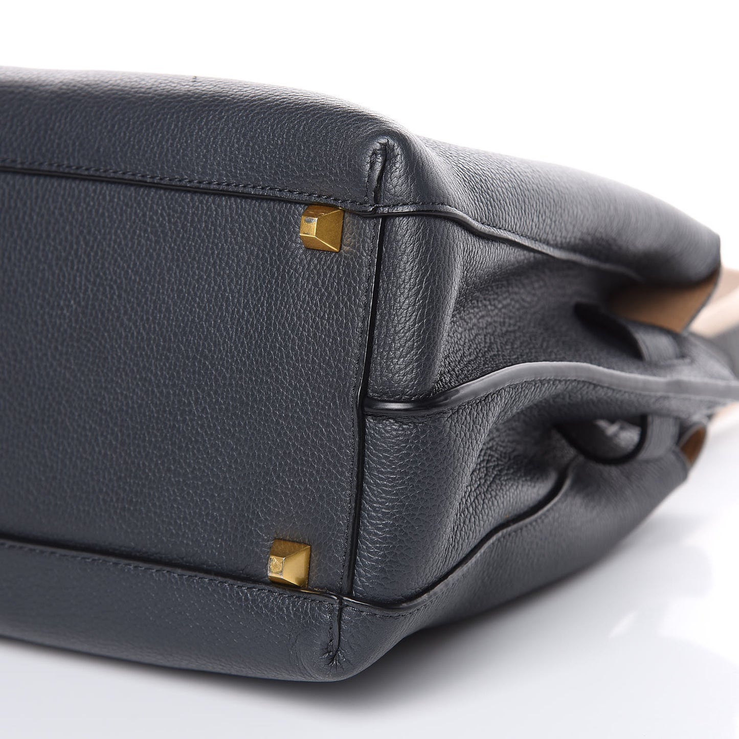 Grained Calfskin Medium Milla Tote Phantom Grey