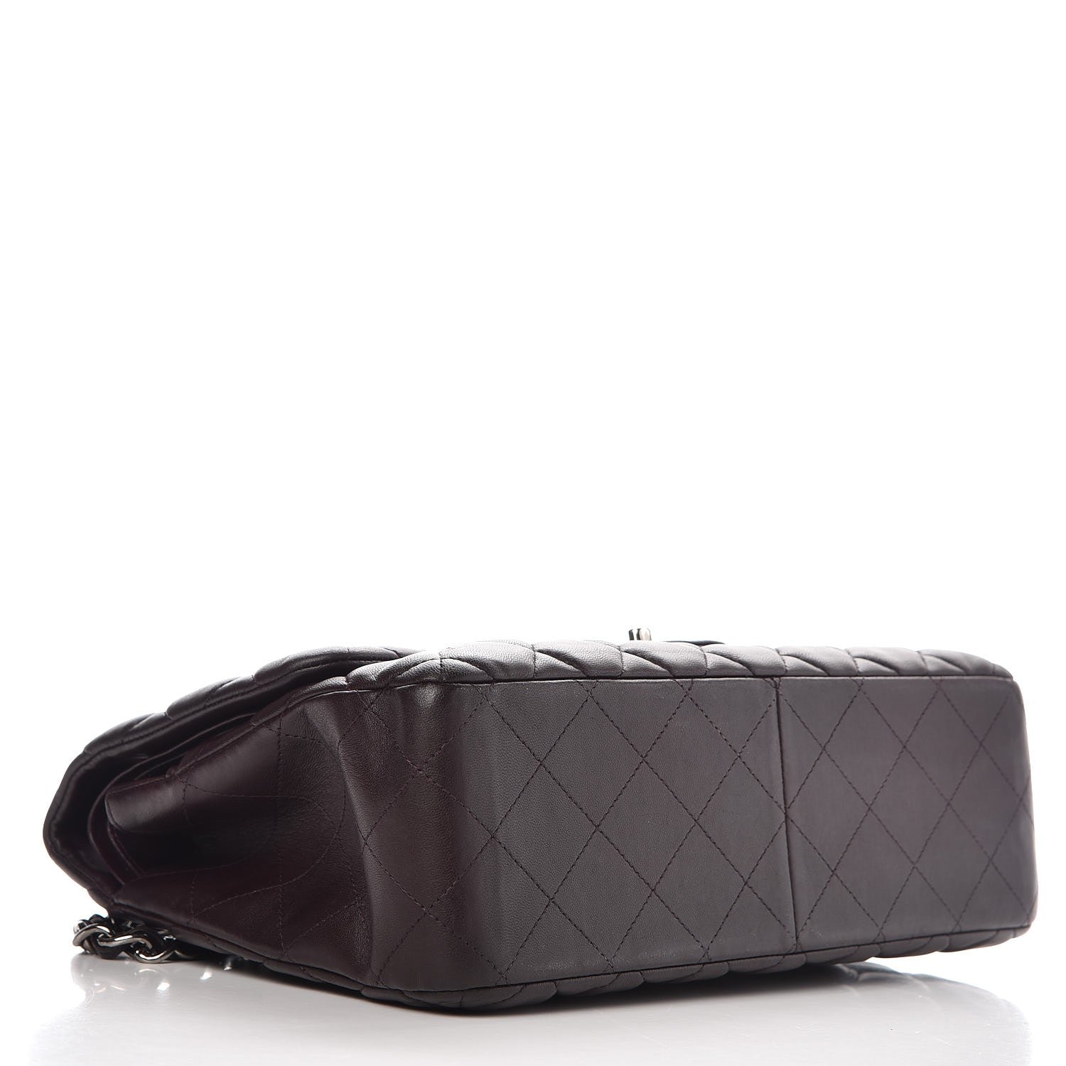Chanel Lambskin Quilted Jumbo Double Flap Dark Purple 5 of 15