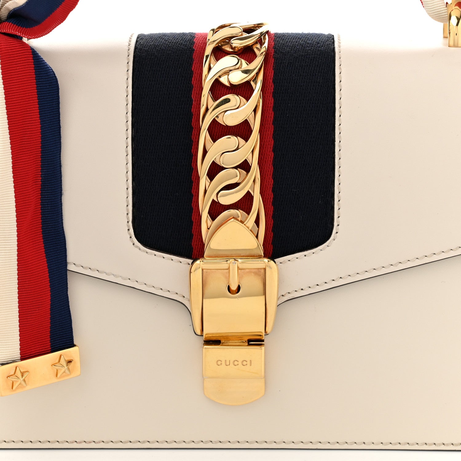 Gucci Calfskin Small Sylvie Shoulder Bag Off White 8 of 10