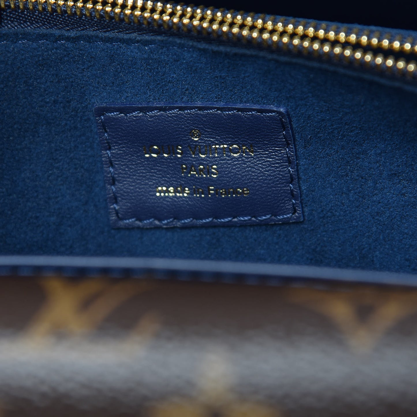 Grained Calfskin Monogram Double V Blue Marine