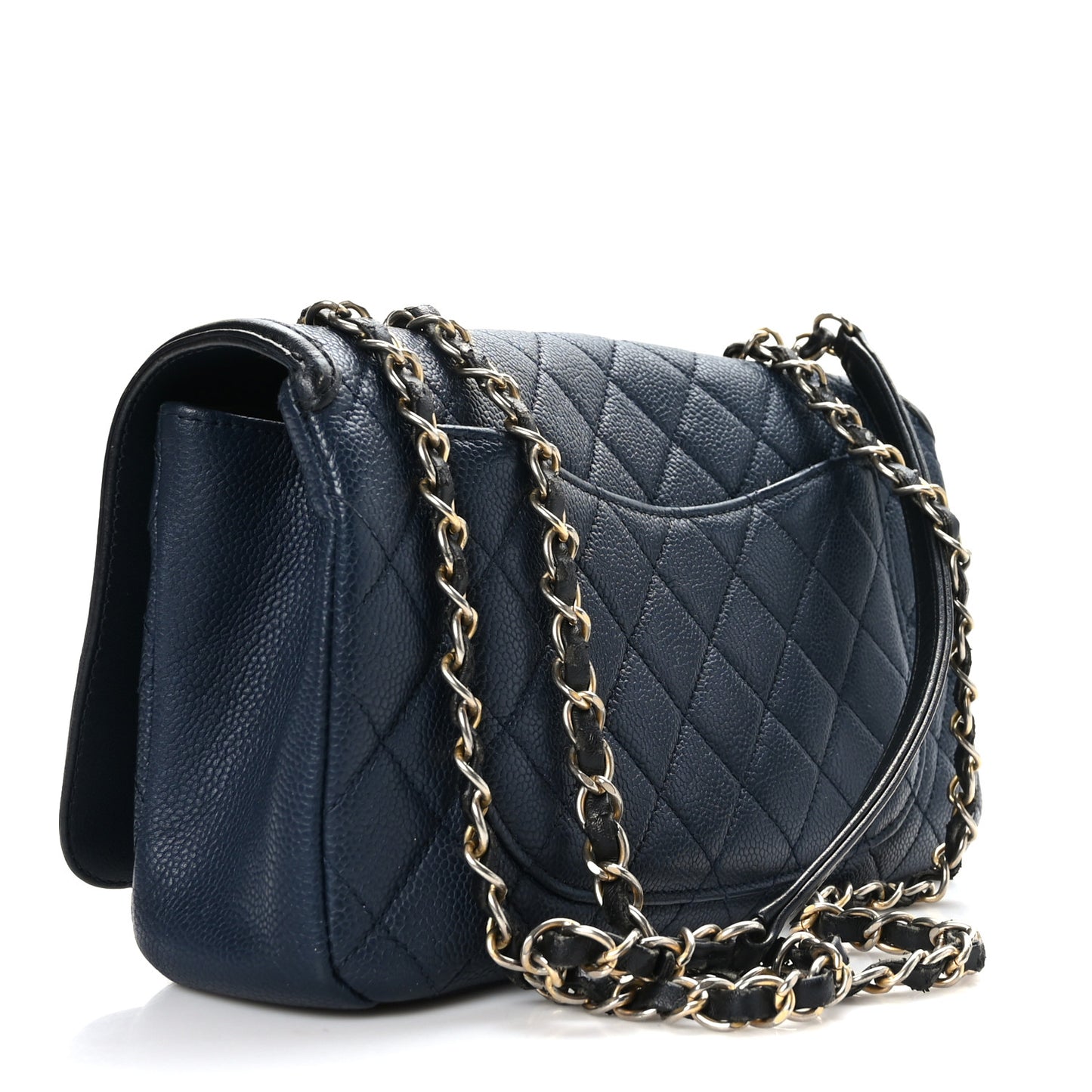 Caviar Quilted Medium CC Filigree Flap Navy Black