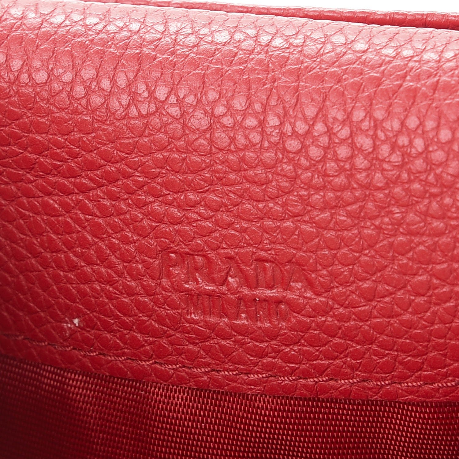 Prada Vitello Daino Continental Flap Wallet Fuoco 6 of 9