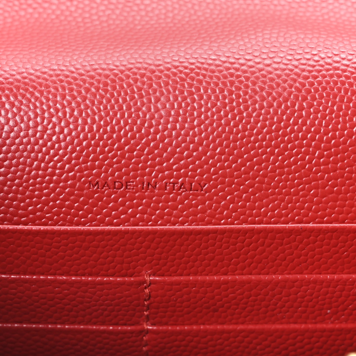 Grain De Poudre Matelasse Chevron Monogram Envelope Chain Wallet New Red
