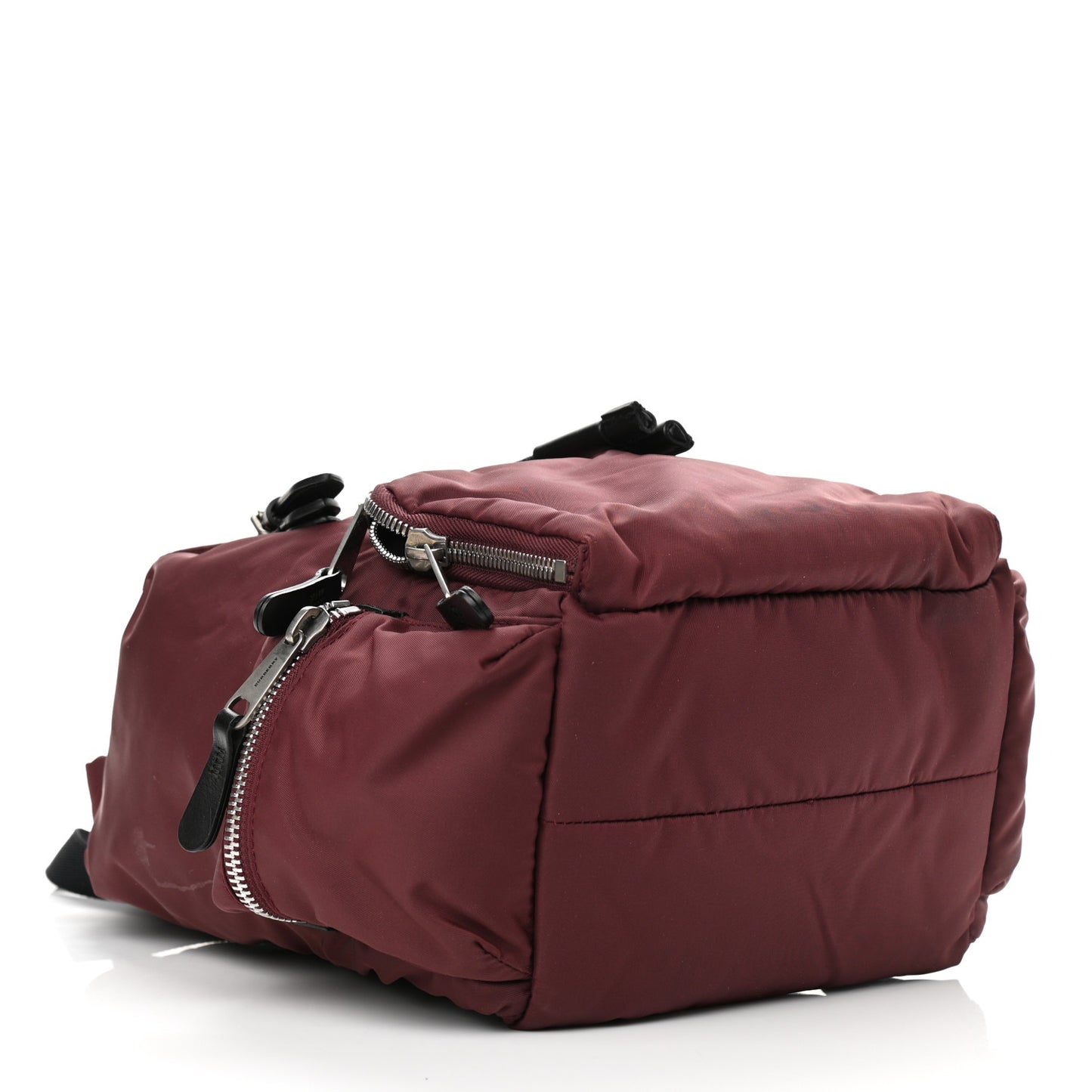 Nylon Puffer Medium Rucksack Backpack Burgundy